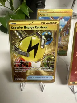 TCG Gold Pokemon Card Lot (5) Walking Wake Raging Volt Energy Artazon - Image 4