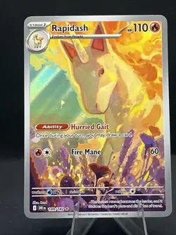 Pokemon TCG Destined Rivals Rapidash Full Art Illustration Card 189/182 Grade It - Image 1