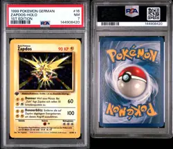 1999 Pokemon Base Set 1.Edition Zapdos PSA 7 Mint #16 Deutsch - Image 1