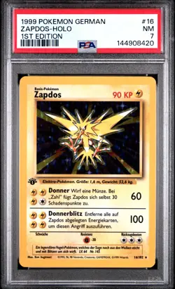 1999 Pokemon Base Set 1.Edition Zapdos PSA 7 Mint #16 Deutsch - Image 2