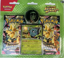 Pokemon Mega Evolution Ascended Heroes Booster Pack Tangela Promo Card & Coin - Image 1