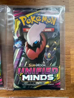 Pokemon TCG Sun and Moon Unified Minds 4 Booster Pack Art Set Bundle (4) - Image 3