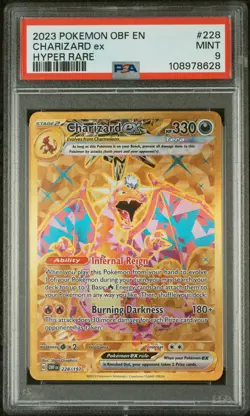Charizard EX 228/197 Hyper Rare Obf En-obsidian Flames Pokemon PSA 9 - Image 1