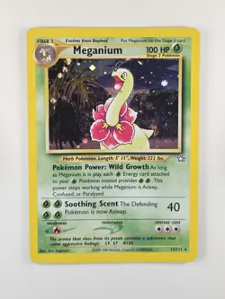 Meganium 11/111 Neo Genesis Unlimited Holo Rare WoTC Pokemon 2000 HP - Image 1