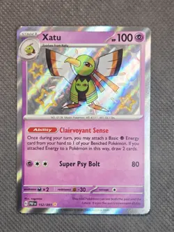 Xatu 152/091 Shiny Rare Holo Pokemon Scarlet & Violet Paldean Fates - Image 1