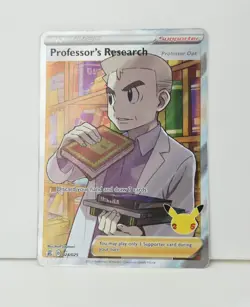Professor's Research 024/025 Full Art Rare Celebrations Professor Oak Pokemon NM - Image 1