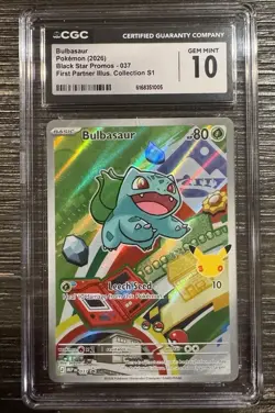 Pokemon Bulbasaur 039 First Partner Illustration Promo CGC Pristine 10 - Image 1