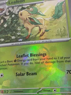 Pokemon TCG Sv8.5: Prismatic Evolutions Leafeon Master Ball Holo 005/131 - Image 2