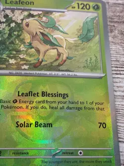 Pokemon TCG Sv8.5: Prismatic Evolutions Leafeon Master Ball Holo 005/131 - Image 3