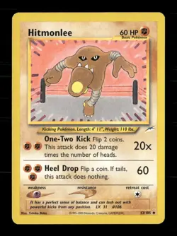 Hitmonlee 42/105 Neo Destiny Unlimited MP Pokemon - Image 1