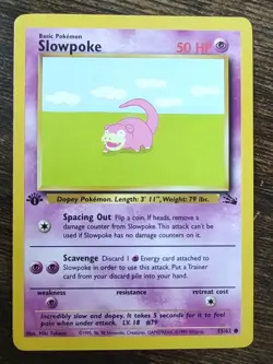 Pokemon Fossil 1st Edition Slowpoke 55/62 Non Holo NM - Image 1