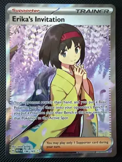 NM Erika's Invitation: 196/165 Pokemon Scarlet & Violet 151 Ultra Rare English - Image 1