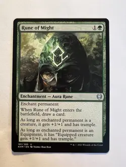 Rune of Might - MTG Kaldheim - NM Uncommon Enchantment Aura - Image 1