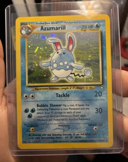 HUGE SWIRL Azumarill 2/111 Neo Genesis Rare Holo Pokemon Card 2000 NM - Image 1