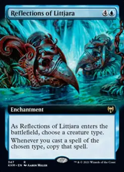 Reflections of Littjara (Extened Art) -Foil Light Play MTG Kaldheim - Image 1