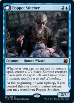 Poppet Stitcher / Poppet Factory -Foil Light Play MTG Innistrad: Midnight Hunt - Image 1