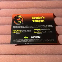 1994 CLASSIC GAMES MORTAL COMBAT #77 RAYDEN'S TELEPORT NM-MT CARD - Image 2