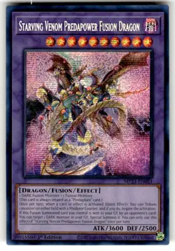 Yugioh Starving Venom Predapower Fusion Dragon Prismatic Secret MP23-EN081 NM - Image 1
