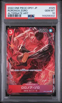 Roronoa Zoro 025 OP01 Alternate Art One Piece Japanese PSA 10 - Image 1