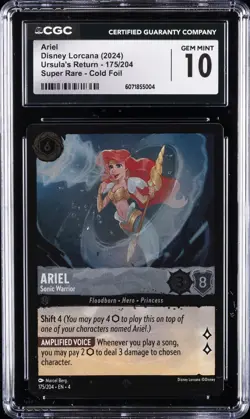 2024 DISNEY LORCANA #175/204 ARIEL CGC 10 GEM MINT - Image 1