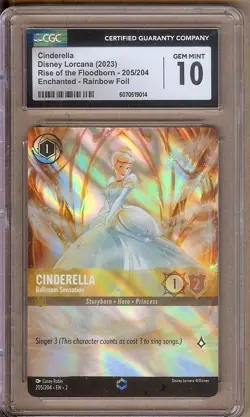 2023 DISNEY LORCANA CINDERELLA BALLROOM SENSATION 205/204 ENCHANTED CGC 10!! - Image 1