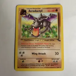 Pokemon TCG Aerodactyl Fossil Card 16/62 Regular Vintage Card - 1999 - MP - Image 1