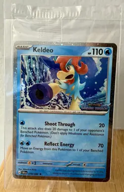 Pokemon TCG Keldeo Sealed Stamped Promo Card Chaos Rising Barnes & Noble Rare - Image 1