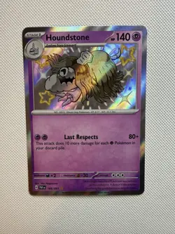 Pokemon TCG Baby Shiny Toedscool & Houndstone PAF 105/091 168/091 Holo Card - Image 5