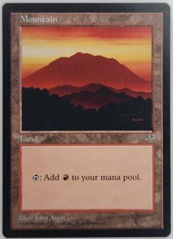 Magic the Gathering Mountain (Red) Mirage 346 NM - Image 1