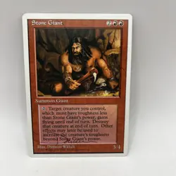 MTG - 4th Edition - Stone Giant - NM signed by Dameon Willich - Image 1