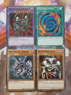 Yugioh Set Black Skull Dragon Summoned Skull Red Eyes B. Dragon **HOT** + Bonus - Image 1