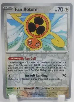 Reverse Holo Fan Rotom Pokemon 118/142 Stellar Crown NM/M Unplayed Pack Fresh - Image 1