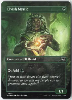 Elvish Mystic (Borderless) 648 Common Commander Masters Magic: The Gathering NM - Image 1