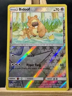 Bidoof Reverse Holofoil Pokemon Trading Card Game SM - Unified Minds 171/236 NM - Image 1
