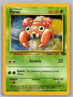 Paras 59/64 C Jungle Unlimited DMG Pokemon - Image 1