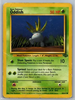 Oddish 58/64 C Jungle Unlimited DMG Pokemon - Image 1