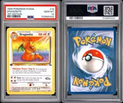 1999 POKEMON DRAGONITE 1ST EDITION FOSSIL #19 PSA 10 - Image 3
