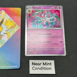 Pokemon Prismatic Evolutions Sylveon 172 Promo & Sticker Sheet - Image 3