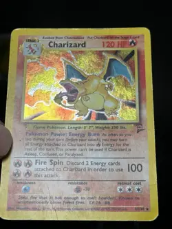 2000 POKEMON BASE SET 2 #4 CHARIZARD HOLO DAMAGED - Image 3