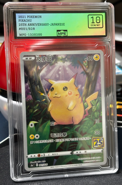 2021 Pokemon Chinese Pikachu Full Art Holo 25th Anniversary S8aF 001/028 MINT 10 - Image 1