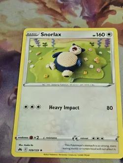 TCG Pokemon Snorlax 109/159 Crown Zenith. Asako Ito Crochet Art - Image 1