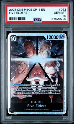 2025 ONE PIECE OP13-CARRYING ON HIS WILL #082 FIVE ELDERS PSA 10 - Image 1