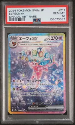 2024 POKEMON JPN SV8A-TERASTAL FEST EX SPECIAL ART RARE #211 ESPEON EX PSA 10 - Image 1