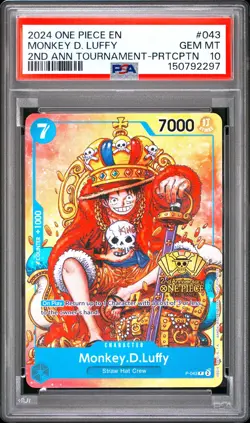 2024 ONE PIECE PROMOS #043 MONKEY D. LUFFY PSA 10 - Image 1