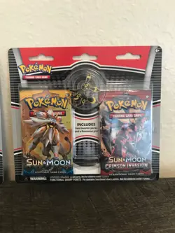 Pokemon TCG: Sun & Moon Base & Crimson Invasion 2 Pack Blister W/pin X2 New - Image 3
