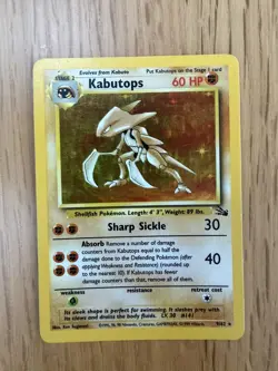 Pokemon TCG Kabutops #9 Fossil Holo Rare Vintage Wizards Of The Coast - Image 1