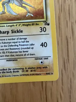 Pokemon TCG Kabutops #9 Fossil Holo Rare Vintage Wizards Of The Coast - Image 4