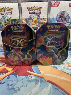 Pokemon Mega Evolutions Mega Charizard (X & Y) Tin 🔥 Lot of 2 - Image 1