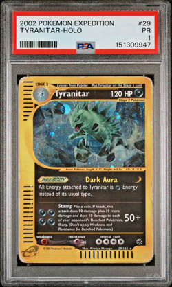 PSA 1 2002 Expedition Tyranitar Holo Foil 29/165 WOTC E-Reader Vintage Pokemon - Image 1