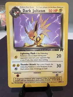 Pokemon Dark Jolteon Team Rocket 38/82 Uncommon Stage 1 Regular English Card LP - Image 1